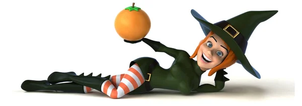 Zeichentrickfigur Mit Orangefarbener Illustration — Stockfoto