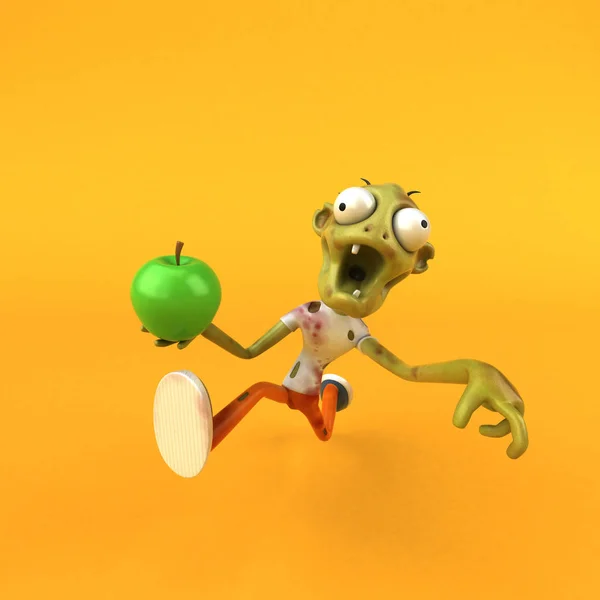 Funny Cartoon Character Apple Illustration — Stock Photo, Image