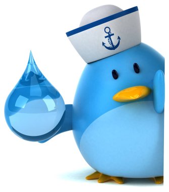 komik karikatür karakter waterdrop ile - 3d çizim