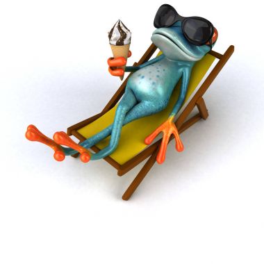 -3d çizim yemek eğlenceli kurbağa