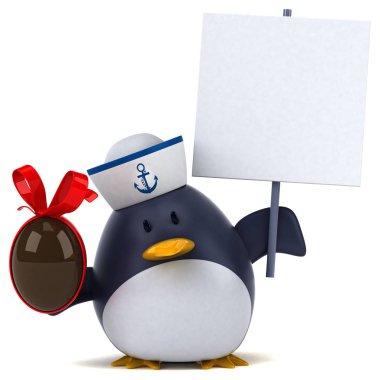 komik çizgi film karakteri ile yumurta - 3d çizim