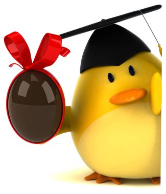 komik çizgi film karakteri ile yumurta - 3d çizim