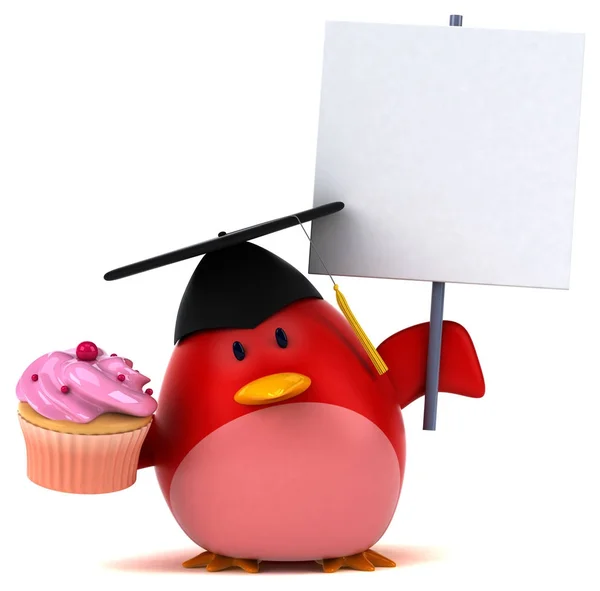 Lustige Cartoon Figur Mit Cupcake Illustration — Stockfoto