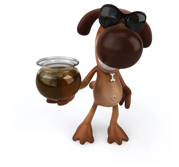 Spaß Hund Cartoon Figur Illustration — Stockfoto