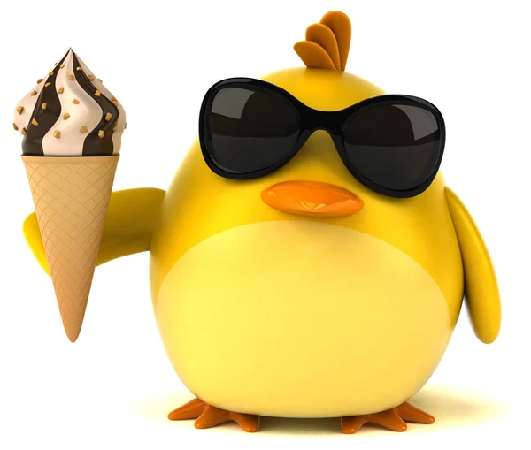 Fun Cartoon Character Ice Cream Illustration — Stock Photo, Image