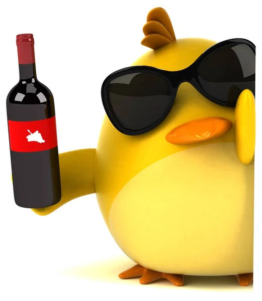 Funny Cartoon Character Wine Illustration — Stock Photo, Image