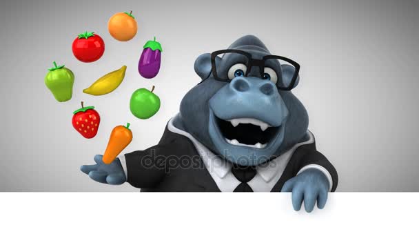 Funny Cartoon Character Fruits Vegetables Animation — Stock Video