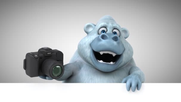 Personnage Dessin Animé Drôle Avec Caméra Animation — Video