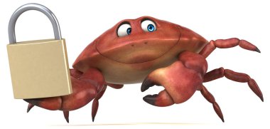 Kilit - 3d çizim ile eğlenceli Yengeç