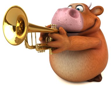 Eğlenceli müzisyen karakter - 3d çizim