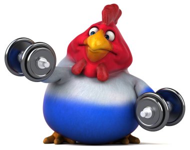 Eğlenceli tavuk karakter holding ağırlıkları 
