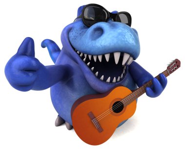 Eğlenceli müzisyen karakter - 3d çizim