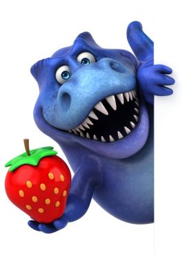 Çilek - 3d çizim ile eğlenceli dinozor