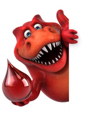 Eğlenceli dinozor tutarak bırakın - 3d çizim