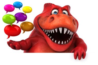 İle eğlenceli dinozor - 3d illüstrasyon kabarcıklar