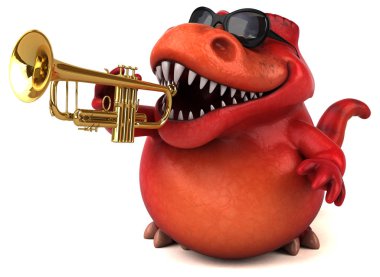 Eğlenceli Trex ile araç - 3d çizim