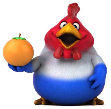 Turuncu - 3d çizim ile eğlenceli tavuk