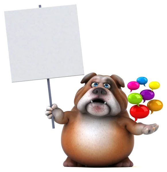 Fun Bulldog Character Ilustrace — Stock fotografie