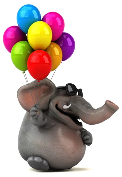Elefante Divertido Globos Ilustración —  Fotos de Stock