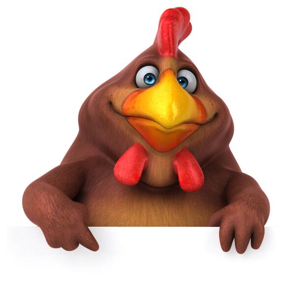 Fun chicken - 3D Illustration