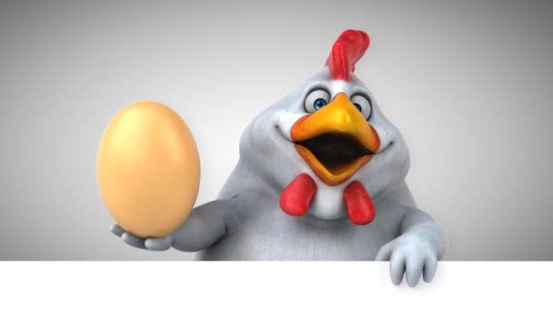 Charakter Zabawy Kurczaka Jajkiem Animacji — Wideo stockowe