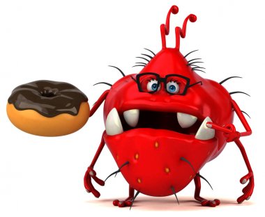 Çörek - 3d çizim ile eğlenceli çizgi film karakteri 