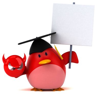 Eğlenceli çizgi film karakteri ile virüs - 3d çizim 