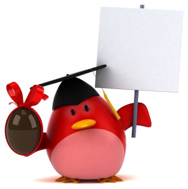 Eğlenceli çizgi film karakteri ile yumurta - 3d çizim 