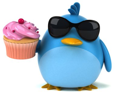 Çizgi film karakteri cupcake - 3d çizim ile