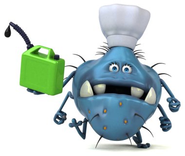 eğlenceli çizgi film karakteri ile petrol - 3d çizim 