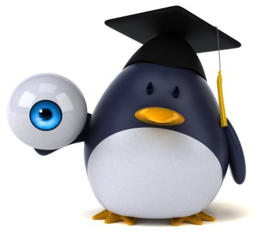 çizgi film karakteri ile göz - 3d çizim