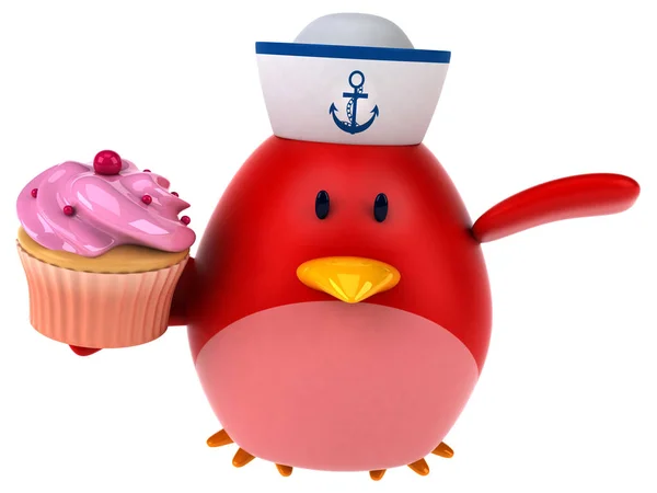 Rajzfilmfigura Cupcake Illusztráció — Stock Fotó