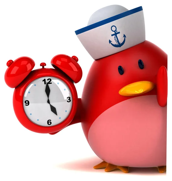 Fun Cartoon Character Alarm Clock Illustration — Stock Photo, Image