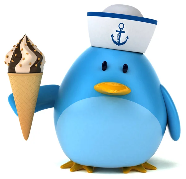 Fun Cartoon Character Ice Cream Illustration — Stock Photo, Image