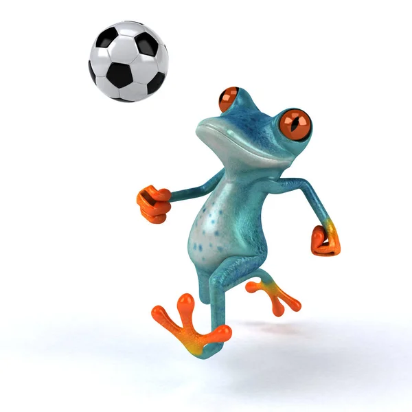 Веселая Лягушка Мячом Иллюстрация — стоковое фото