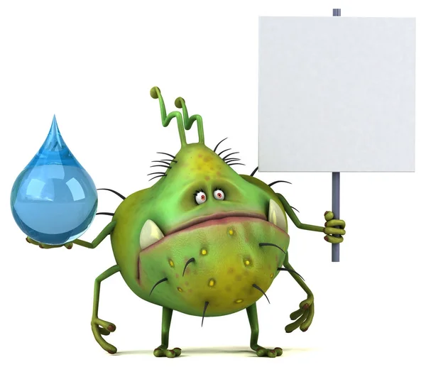 Fun Cartoon Character Waterdrop Illustration — Stock Photo, Image