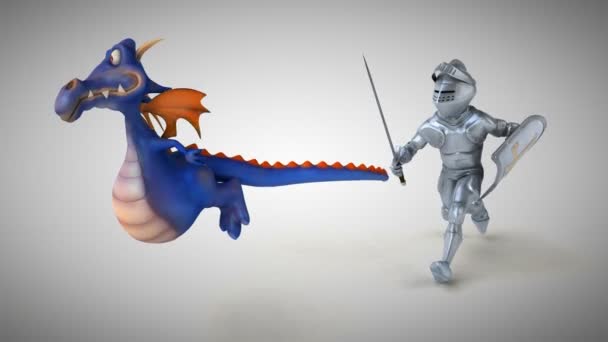 Ritter Und Drachen Animation — Stockvideo