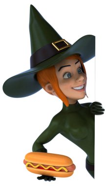 çizgi film karakteri hotdog - 3d çizim ile