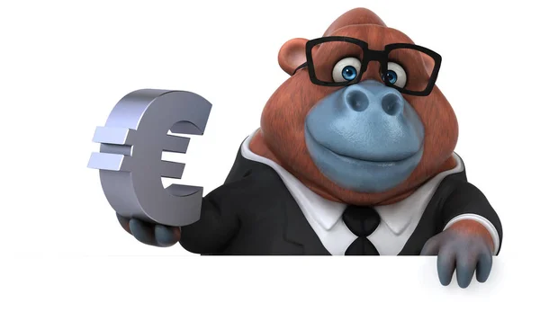 Fun Cartoon Character Euro Illustration — Stock Photo, Image