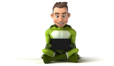 Süper kahraman karakter kodlama - 3d çizim