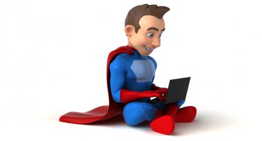 Süper kahraman karakter kodlama - 3d çizim