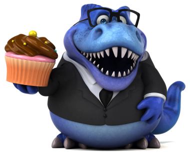 Çizgi film karakteri cupcake - 3d çizim ile