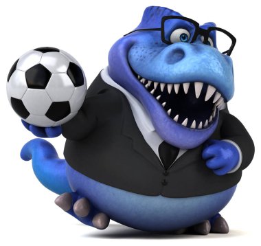 Komik çizgi film karakteri ile topu - 3d çizim