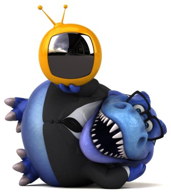 çizgi film karakteri ile tv - 3d çizim