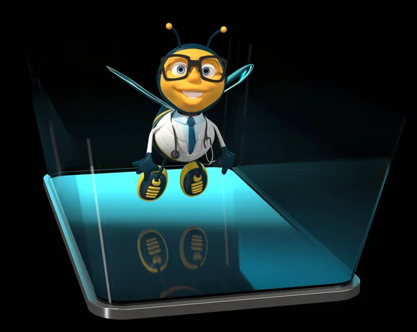 Bee Phone Illustration — Stock Photo, Image