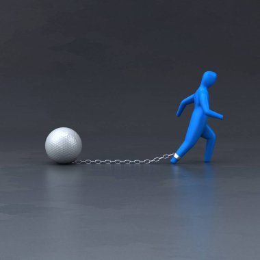 Sembol yük çekerek topu - 3d çizim