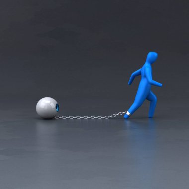 çizgi film karakteri ile göz - 3d çizim