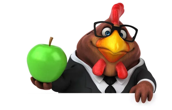 Fun Cartoon Businessman Apple Illustration — Stock Photo, Image