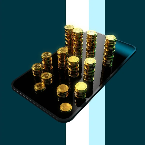 Telefon Und Geld Illustration — Stockfoto