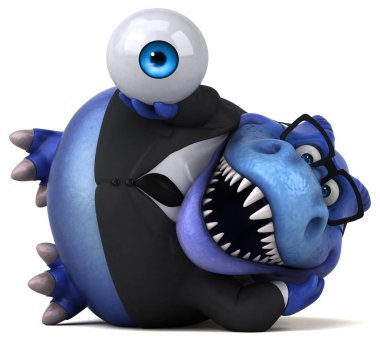 Eğlenceli çizgi film karakteri ile göz - 3d çizim 